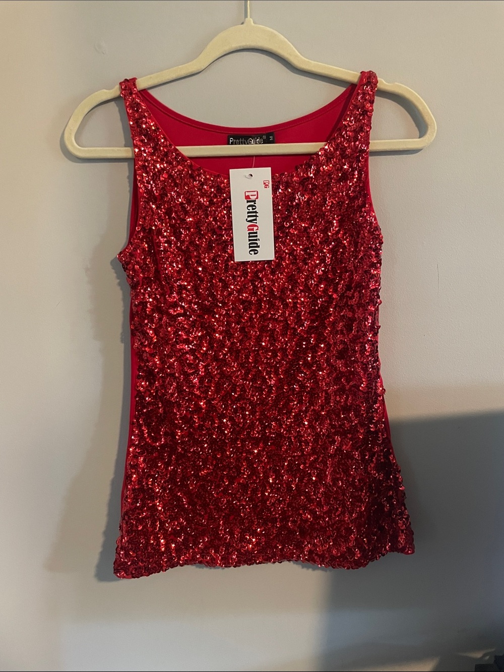 Pretty Guide Red Sequin Tank Top